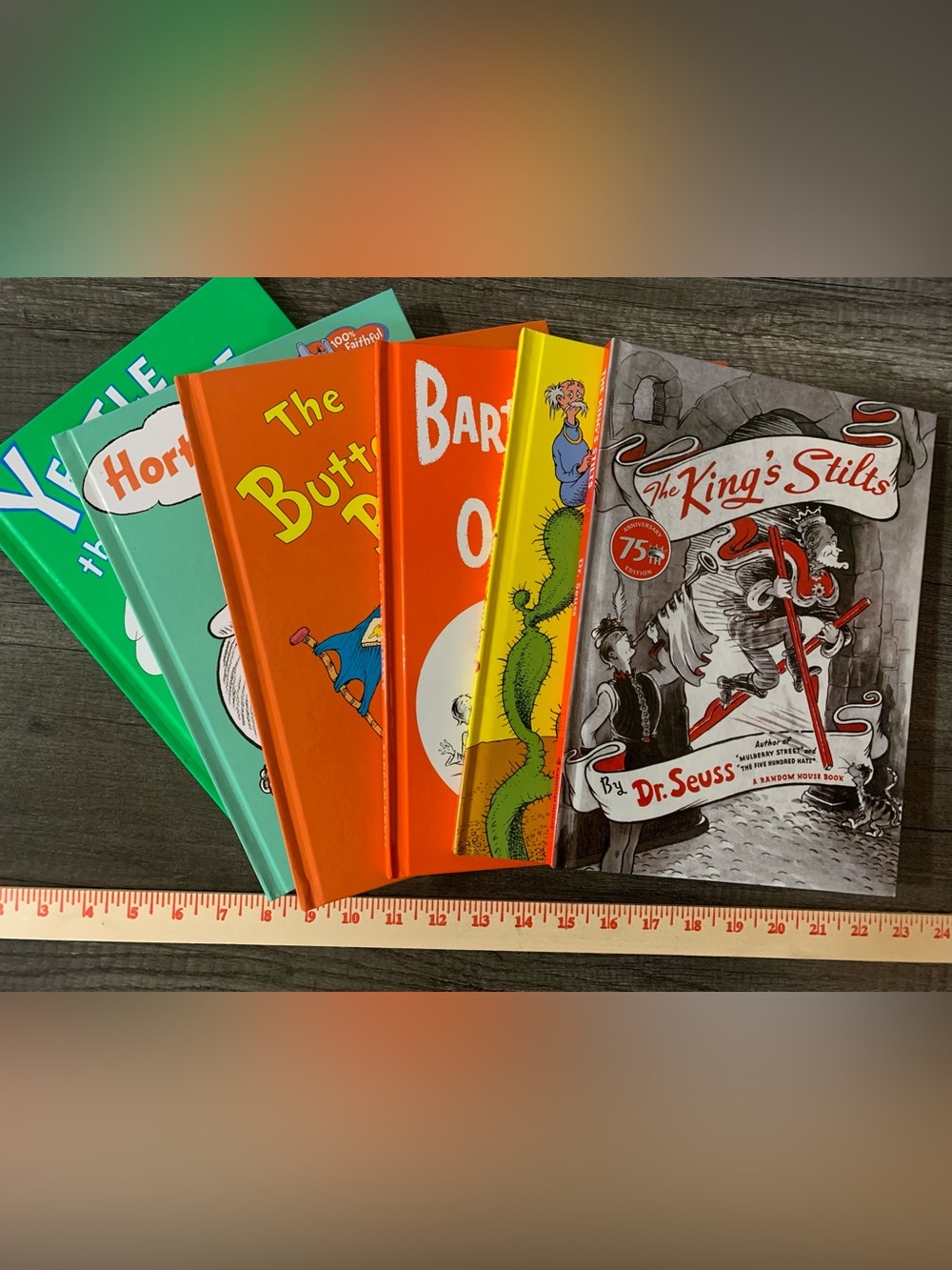 Dr. Seuss Bright Orange Yellow and Teal Hardcover Book Set